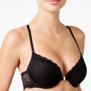 Natori Feathers Front Close T-Back Bra 32DD  Black
